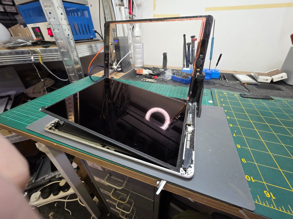 iPad screen repair on the bench at PhoneCell Frome